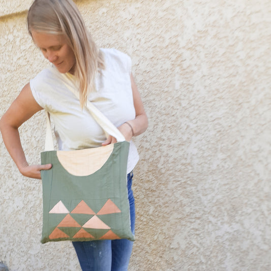 Quilt Block Canvas Tote