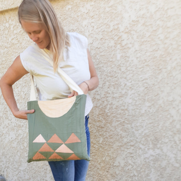 Quilt Block Canvas Tote