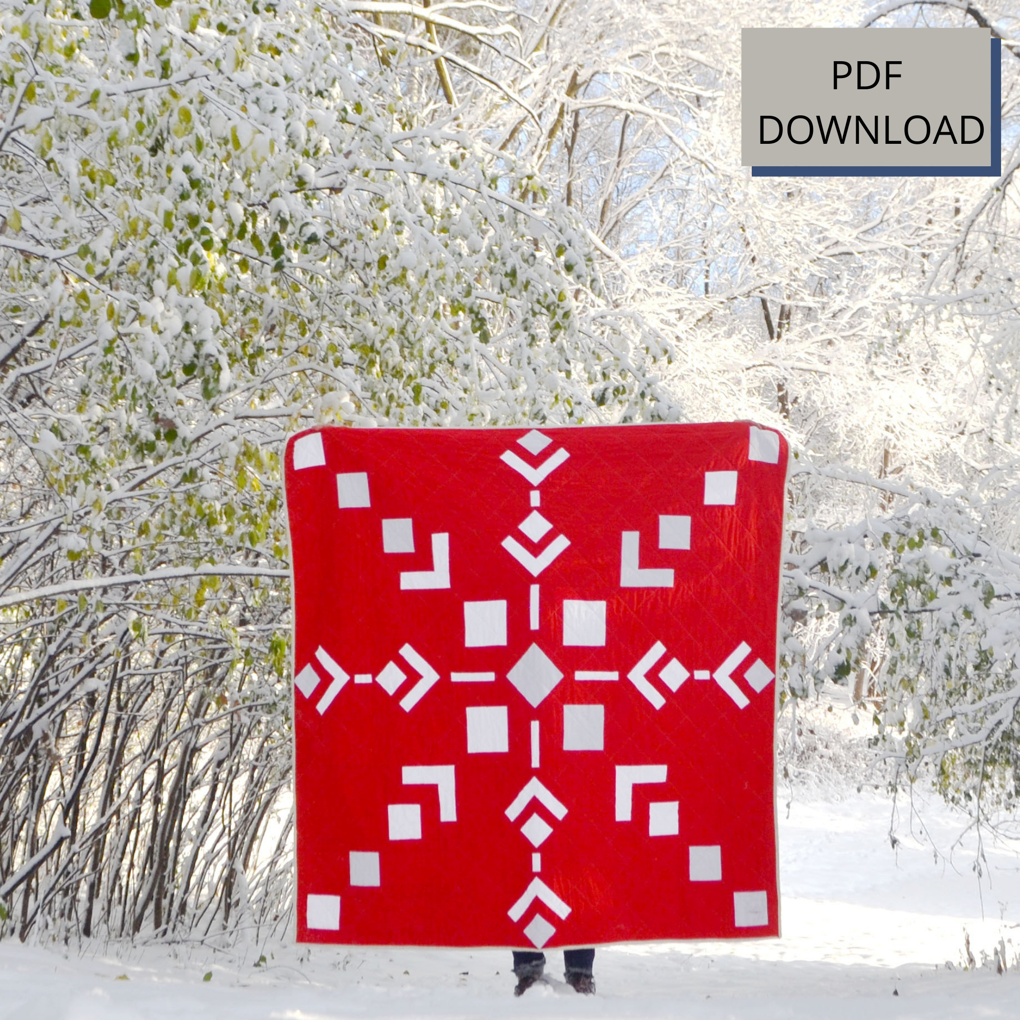Single Snowflake Quilt Pattern – Side Lake Stitch